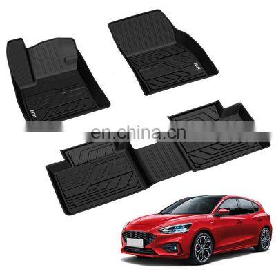 Bulk Sale Durable All Weather Waterproof  4 Pcs Black Rubber Tpe Car Floor Mats For FORD Fox 2019 2020