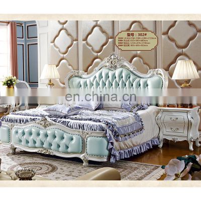 2020 New Design Classic Bedroom Furniture in Bedroom Sets Solid Wood Leather Beds