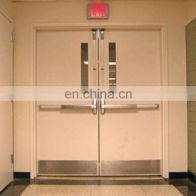 Double leaf apartment building entry doors steel fire rated glass door