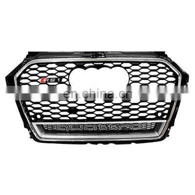 Replacement RS1 car accessories quattro style front bumper grille for Audi A1 Matt silver grills 2016-2018