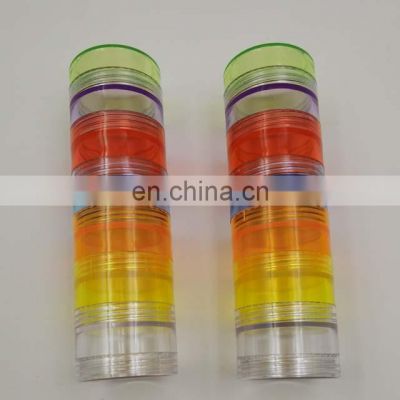 Waterproof 7 Days Round Stackable Plastic Pill Medicine Bottle Weekly Pill Containers