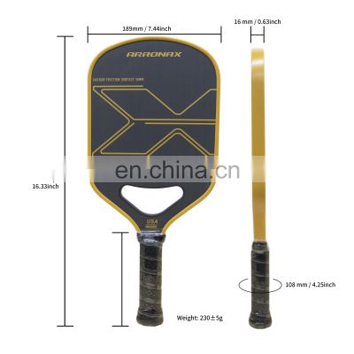 Arronax 16mm Thickness Full Carbon 16.34 x 7.44 x 0.63 inch PP Core Pickleball Paddle