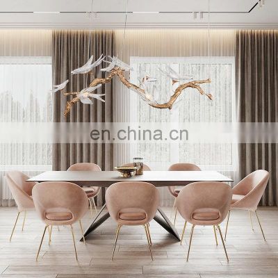 luxury dining room modern bird glass chandelier pendant lamp tree branch chandelier
