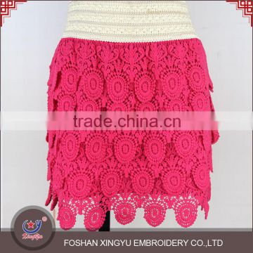 Hot sale promotional cheap party wear tulle rose embroidery skirt design for girl
