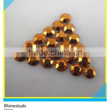 Iron on Rhinestuds Orange Dome Shape Flactback Hotfix Octagonal Rhinestone