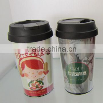 Plastic Coffee Cup With Paper Insert