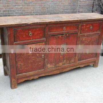 chinese antique furniture;three drawer four door cabinet