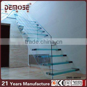 hidden stringer small space glass floating stairs price