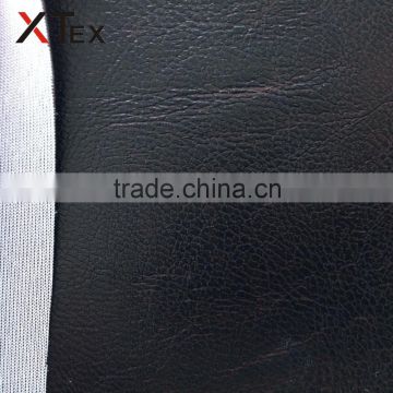 black pvc synthetic leather fabric,vinyl with knitted fabric for sofas,cushions making material