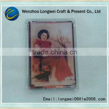 old Shanghai beauty acrylic fridge magnet china/fridge magnet business card