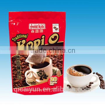 Popular laminated coffee bean packaging bag with valve and zipper