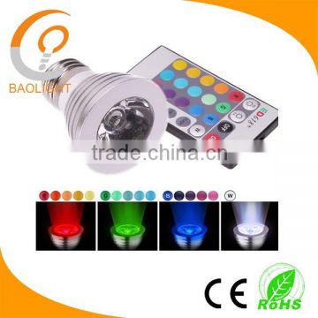 E27 RGB 3W led spotlight color changing with remote control