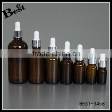 1oz 20ml 30ml cosmetic amber colored serum dropper glass bottle for essential oil manufacturer