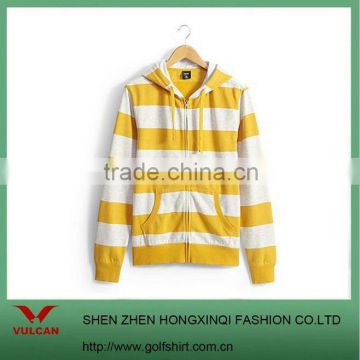 60%cotton and 40% polyester orange and white striped fashion hoodies