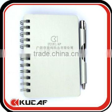 Aluminum cover notebook with pen