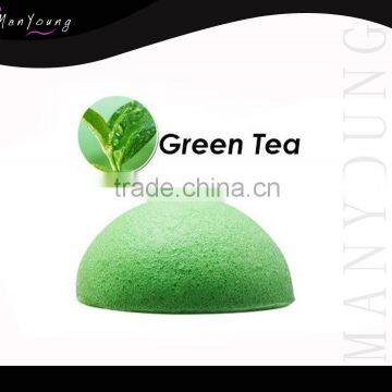 2014 New products green tea konjac facial sponge