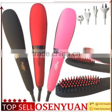 2016 New Arrival NASV beauty star Ionic Hair Straighter Comb With LCD Display Electric Straight Hair Comb Straightening Brush