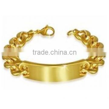 Stainless Steel hot selling gold IP-plated ID bracelet