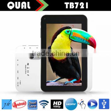 Top selling !7 inch Allwinner A20 Android 4.4 two camera internet tablets 1080P USB Host B
