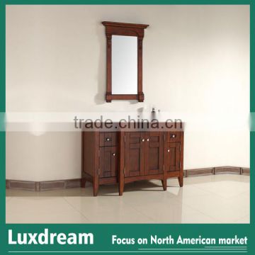 48" classical solid wood bathroom vanity with black quartz top