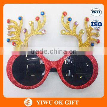 Shinning antlers christmas party glasses, costume party glasses