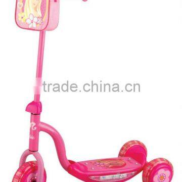 plastic 3 wheel children scooter with bag