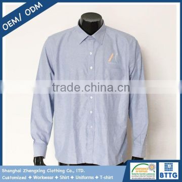 Breathable Eco-Friendly Material OEKO Regular Business Men Shirt with Own Brand Embroidery