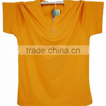Made in China Clothing Short Sleeve Men's t shirt Bulk V-neck with Buttons Men's T shirt