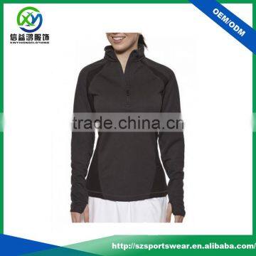 OEM 90% Polyester 10%Spandex Perfect Fit Dark Brown Women 1/4 Zip Pullover