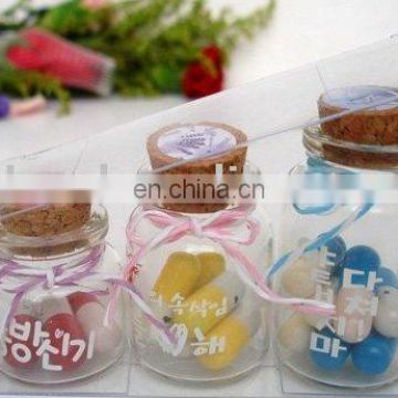 wholesale 30mm/40mm/50mm New arrival wishing bottle! clear glass tiny wishing bottle vials pendants with corks