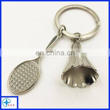 Custom metal sport badminton key chain