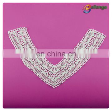 V shape embroidery lace neckline lace collar