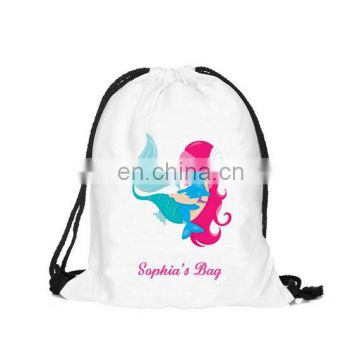 Medium Size children Gift Bag Mermaid Drawstring Backpack dance bag