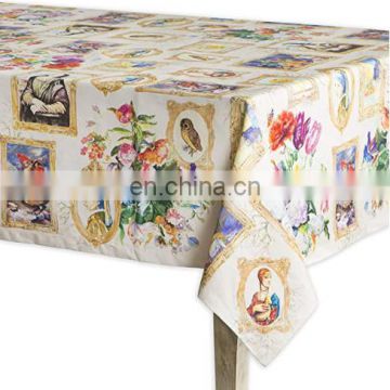 55x70in Cotton Linen Dust-Proof Table Cover for Kitchen Dining Room Party Home Tabletop Decoration