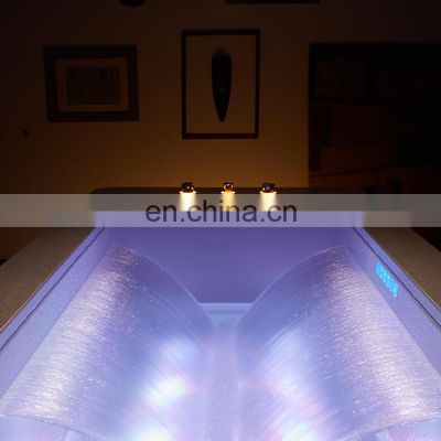 Rectangular Hot Tubs LED Light Waterfall adult bathtub, square shower bathtub air blower