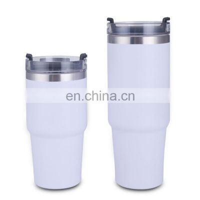 Portable 26 oz insulated vacuum mug coffee tumbler with straw