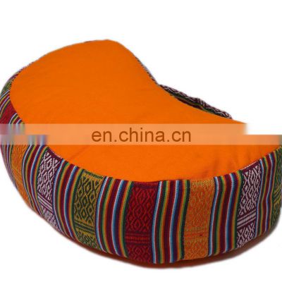 custom made with private label Indian manufacture half moon yoga cushion