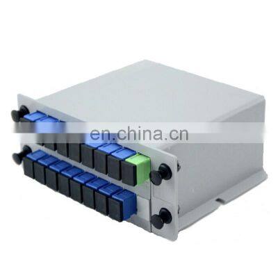 Fiber optic lgx box plc splitter fibra optica plc 1x16 sc low insertion loss low pdl cassette fibre optic  plc splitter lgx box