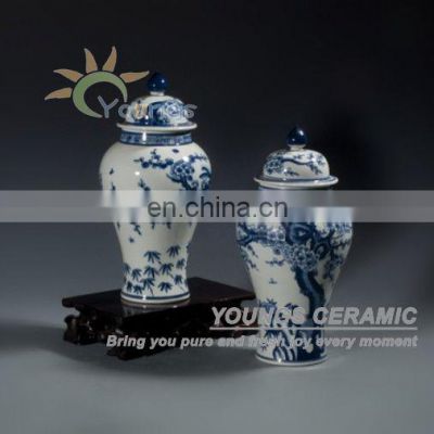 Hand Painted Porcelain Chinese Blue And White Ceramic Porcelain Antique Ginger Jars