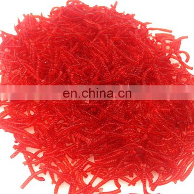 Nice quality 2cm 200PCS Lifelike Fishy Artificial  Smell Red Soft  Worms Fishing Lure