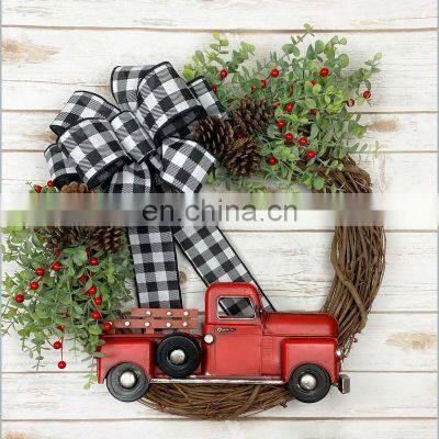 Trendy Artificial Party Modern Designed Red Personalized Front Door Wholesale Christmas Wreaths