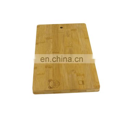 Custom Logo Rectangular Bamboo Chopping Block with Hole Kitchen Food Cutting Board