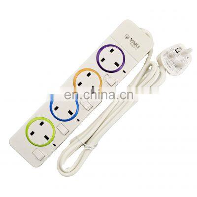 4-Gang  UK 13A Switched Electrical Power Extension Socket With Extension Outlet