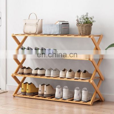 Folding Bamboo Shoe Rack Bench  Shoe Shelves Plant Display Stand Storage Shoe Rack Cabinet storage holders & racks