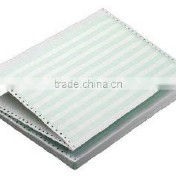 Green Bar or Blue Bar Format Continuous Form Paper