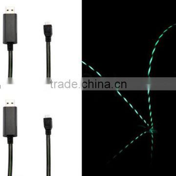 Colorful EL Flowing Micro USB Charge Sync Data Cable