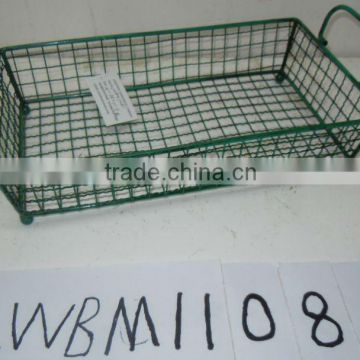 LWBM11081 Metal green wire tray w handle