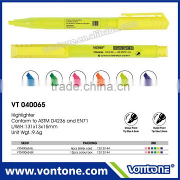 promotional solid multicolored highlighter pen