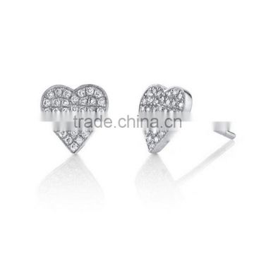 White silver plated earrings stud wholesale