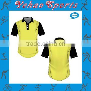 new design cricket jerseys color yellow with sublimation for sale